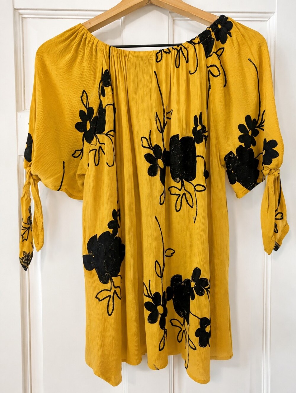 LIV Sunflower Yellow Tunic With Embroidered Flowers - Picture 5 of 5